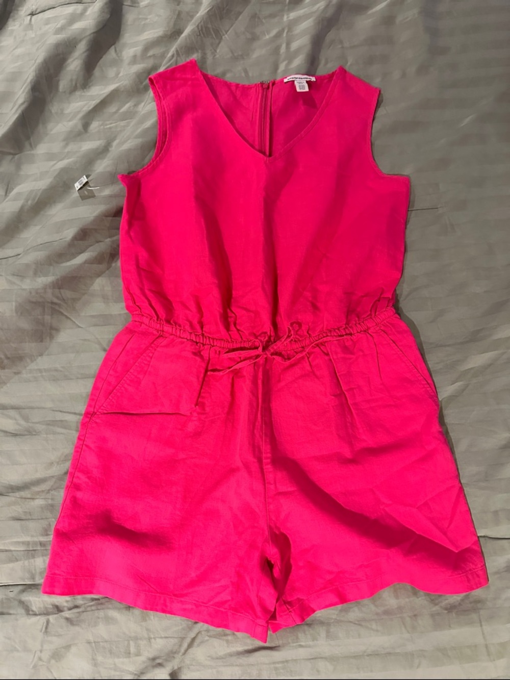 Amazon Essentials Women’s Hot Pink Sleeveless Drawstring Romper